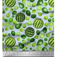 thumbnail image 1 of Soimoi Poly Georgette Fabric Pear,Lemon & Watermelon Fruits Printed Craft Fabric by The Yard 52 Inch Wide, 1 of 1