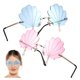 thumbnail image 5 of GAXIRE 2Ud Gafas De Fiesta Femeninas Con De Concha Multicolor Y Material Plástico, 5 of 7