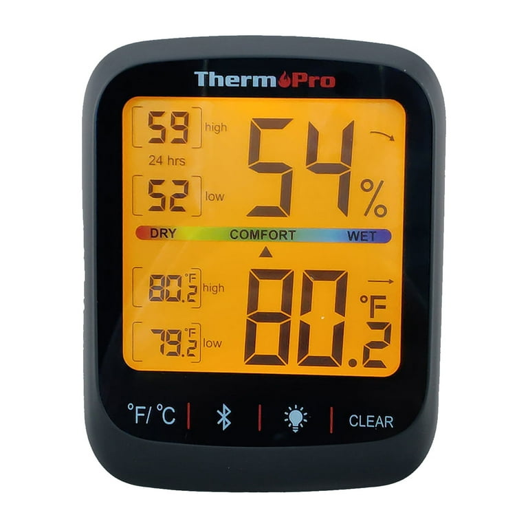 ThermoPro TP359W Bluetooth Hygrometer Thermometer, 260FT Wireless Remote  Temperature and Humidity Monitor, with Large Backlit LCD, Indoor Room
