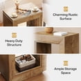 thumbnail image 7 of Tribesigns Rustic Wood End Table, 2 Tiered Square Side Table with Storage Shelf, Industrial Wooden Sofa Side Table for bed Room, Entrance (wood), 7 of 7
