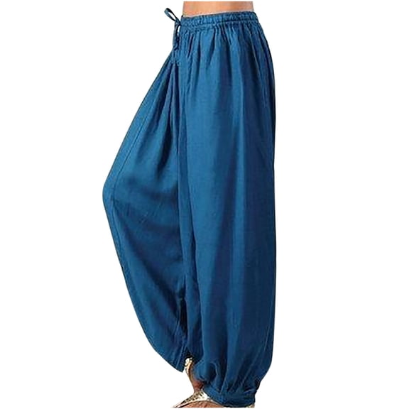 Womens Pants Plus Size Solid Color Casual Loose Harem Yoga Trousers Holiday Wear