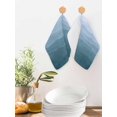 thumbnail image 2 of Blue Coastal Wave Kitchen Dish Towels for Drying Dishes Set of 2, Summer Ocean Nautical Beach Ombre Waffle Weave Microfiber Hand Tea Bathroom Towels Quick Dry & Absorbent Towel 12x12, 2 of 7