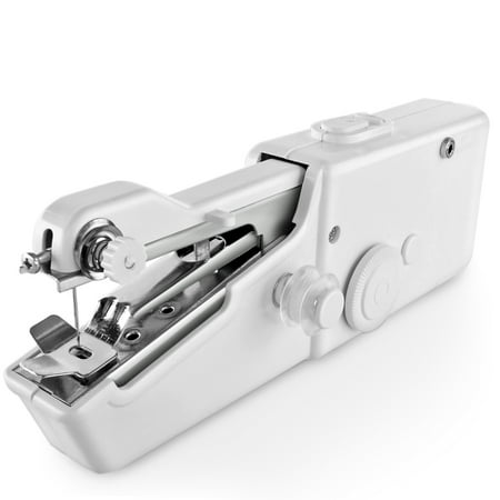Handheld Sewing Machine Mini Portable Handy Electric Household Quick Stitch Tool for Easy Repair DIY Fabric Clothes in Home or Travel Use with Threads Needles Accessories