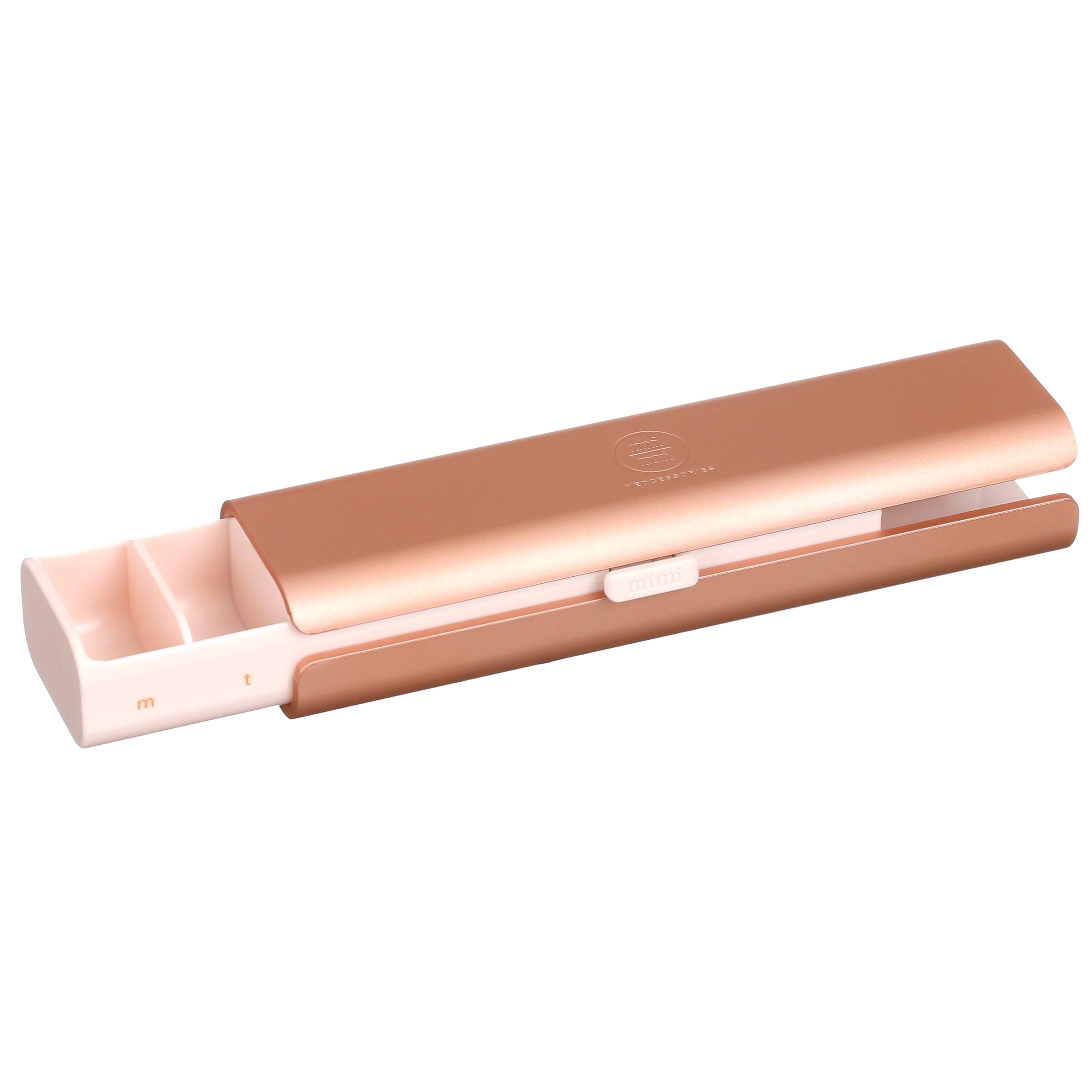 7 Day Pretty Pillbox | Wide Weekly Pill Organizer for Vitamins, Supplements & Pills by Mimi Medcessories | Rose