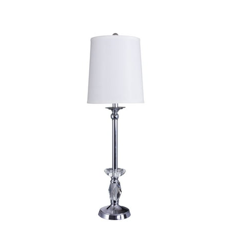 Fangio Lighting Brushed Steel Metal & Crystal Buffet Lamp