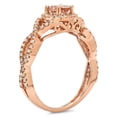 thumbnail image 2 of Dazzlingrock Collection 10K 5 MM Round Morganite & Diamond Ladies Split Shank Halo Engagement Ring, Rose Gold, Size 8, 2 of 4