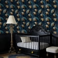 thumbnail image 4 of Peel and Stick Wallpaper Ginkgo Leaf Vine Metallic Gold Midnight Blue Wall Mural 17.7in x 9.8ft Self Adhesive Removable Wall Paper Renter Friendly Wallpaper for Nursery Bedroom Cabinets, 4 of 8