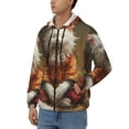 thumbnail image 3 of Kdxio Haystack Meditating Cat Print Men Hoodies Casual Hoodies for Men with Zip Pockets Full Zip Long Sleeve Sweatshirt Sports Hooded Jacket-X-Large, 3 of 5