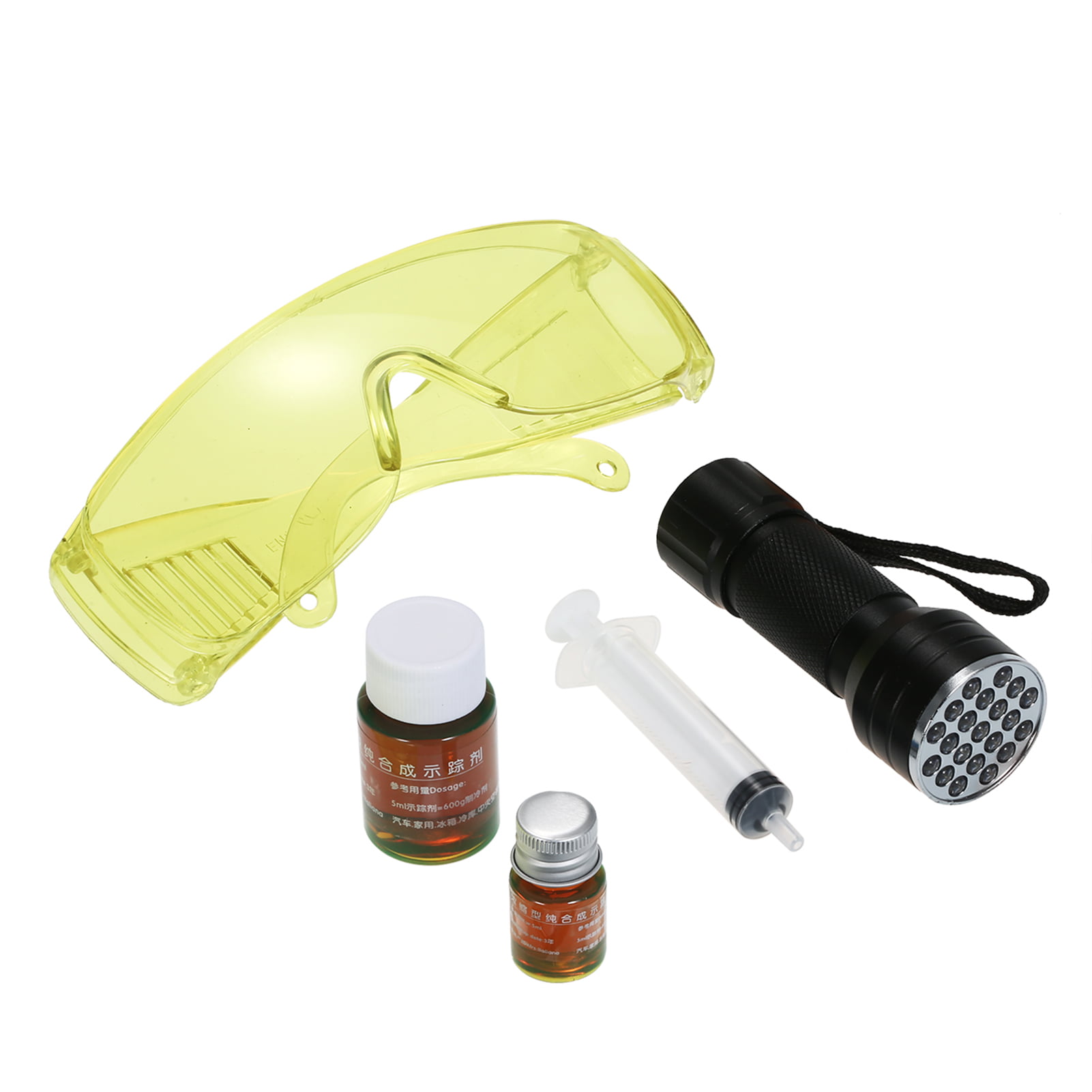 Tester Light Glasses Air Condition System Leak Test Detector Kit w/ Flashlight 