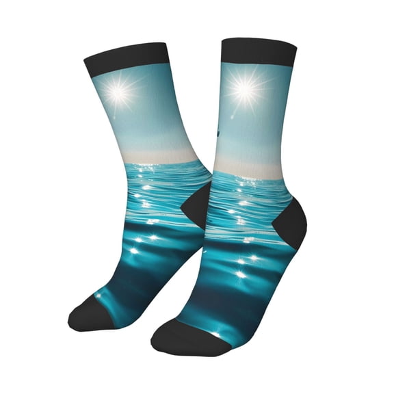 Kids Girls Boys Socks - Turquoise Ocean Reflection Comfort Breathable Crew Socks for Boys Girls Kids, Soft Athletic Running Socks for Boys Socks 6-10 Years Old