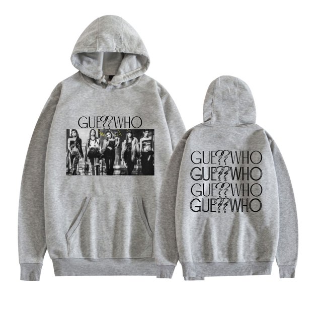 GUE Double Sided Pattern Hoodies For Unisex Vintage Pullovers,3XL,Gray