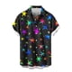 thumbnail image 5 of Blusa y camisa de manga corta con cuello vuelto para hombre, blusa informal de moda con cuello vuelto, blusa estampada de manga corta con botones, blusa de poliéster para hombre, 5 of 6