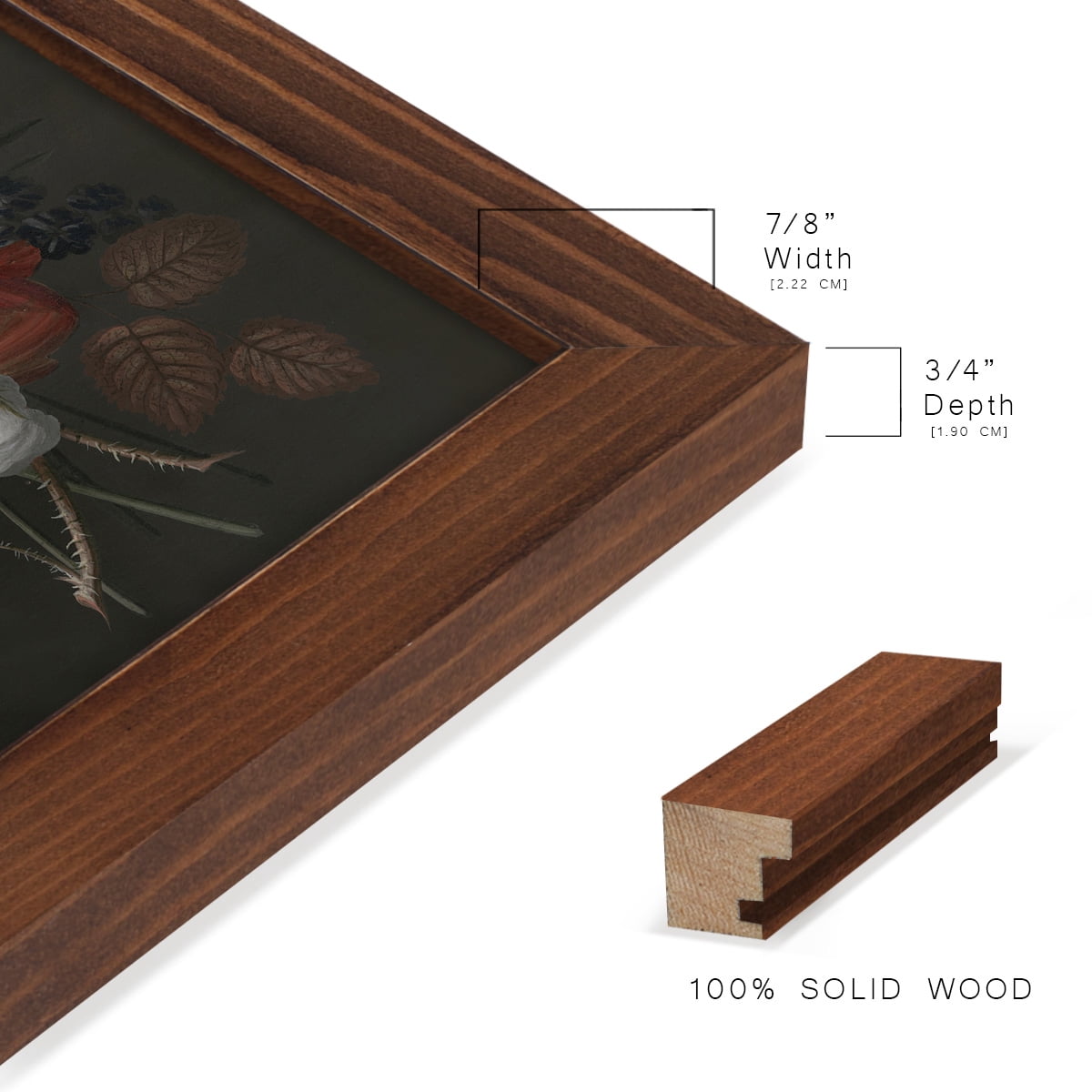 Dramatic Bouquet I -Framed Print w/glass-Chestnut