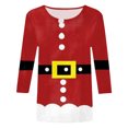 thumbnail image 5 of UngA Womens Christmas Shirt 3/4 Length Sleeve Womens Tops Christmas Tree Printed Tshirts Holiday Sweaters Tunic Tops Womens Christmas T Shirts,Size XXXL, 5 of 6