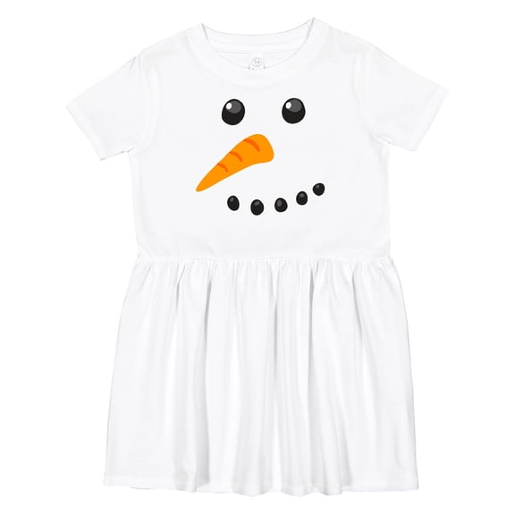 Inktastic Snowman Face Girls Toddler Dress
