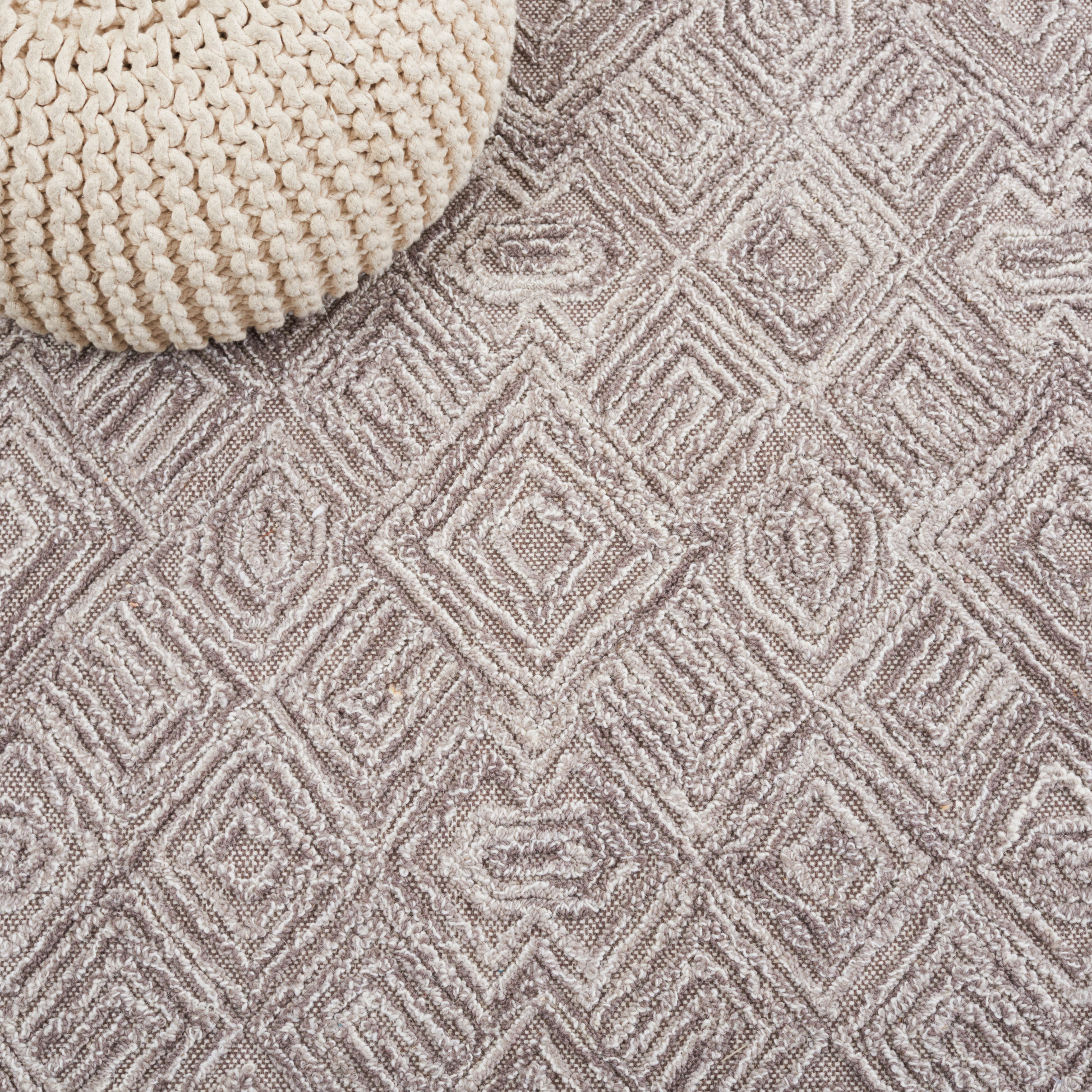 SAFAVIEH Textural Adrasteia Geometric Area Rug, Brown, 3' x 5'