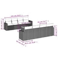 thumbnail image 2 of vidaXL 9 Piece Garden Sofa Set with Cushions Grey Poly Rattan, 2 of 5