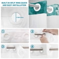 thumbnail image 4 of No Hook Shower Curtain, Teal Shower Curtains for Bathroom with See Through Top Window, Retro Oil Painting Modern Abstract Art Aesthetics Waterproof & Washable Bath Curtain Stall 48"x72", 4 of 9