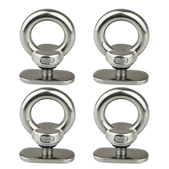 4Pcs Track Mount Ties Down Eyelet Stainless Steel Kayak Track Mount Screw Hardware Lifting Eye Nut Awnings Rails Stoppers