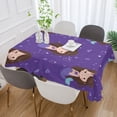 thumbnail image 5 of 54x54 Inch Tablecloth Polyester Square Tablecloth for Home Kitchen Dinner Decor Brown Hair Mermaid, 5 of 9