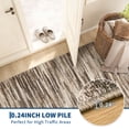 thumbnail image 6 of Garvee 2'x6' Modern Abstract Striped Runner Rug Washable Rug, Soft Non Slip Low‑Pile Indoor Carpet for Hallway Bedroom Kitchen, Light Coffee, 6 of 8