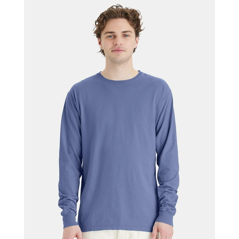 【KOOLOSET】Mst Dying Washing Long Sleeve Hanes Mens ComfortWash Garment Dyed Long Sleeve Tee, L