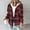 *Red, variant on ClodeEU Womens Plaid Hooded Jacket ,Fleece Lined Hooded Jackets Warm Coat ,Casual Loose Button Fall Winter Coats Hot Pink,Womens Plus XL