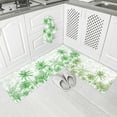 thumbnail image 2 of Kitchen Rugs and Mats,Green Palm Tree Summer Tropical Plant 2 Piece Anti Fatigue Area Runner Rug Set Comfort Standing Floor Mat,Watercolor Botanical Non Slip Absorbent Doormats for Laundry/Bathroom, 2 of 6