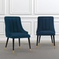 thumbnail image 2 of Manhattan Comfort Chaise de Salle à Manger Moderne en Velours Eda Bleu Nuit - Ensemble de 2, 2 of 4