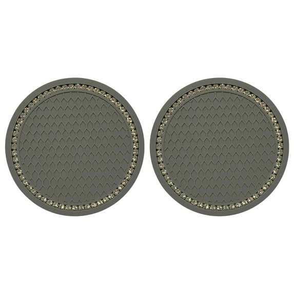 Clearance Sale Mijaution 2PCS Car Diamond Cup Mat Bottle Seat Cushion Non-Slip Silicone Cushion