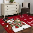 thumbnail image 3 of Area Rugs for Living Room 4x6 Ft, Red Snowman Christmas Non Slip Area Rugs for Kitchen Bedroom Entryway, Xmas Snowflake Gifts Winter Washable Carpet Runner Rug Floor Mats for Bedroom Home Decor, 3 of 9