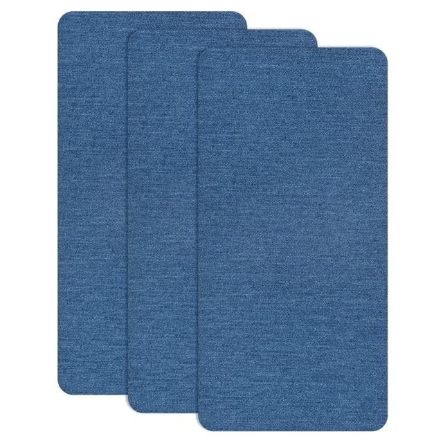 Uxcell 3-Pack Parches de Reparación de Poliéster, 7.9 x 3.9" Parches de Reparación de Tela Autoadhesivos para Sofás, Mezclilla Azul Oscuro