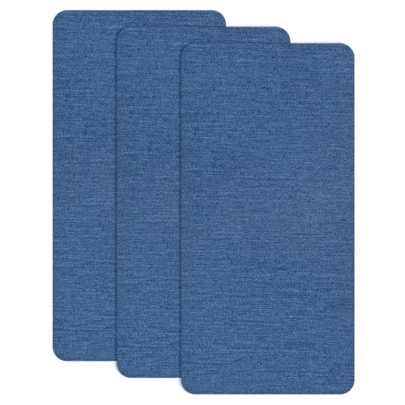 Uxcell 3-Pack Polyester Repair Patches, 7.9 x 3.9" Self-Adhesive Fabric Repair Patches for Sofas, Denim Dark Blue