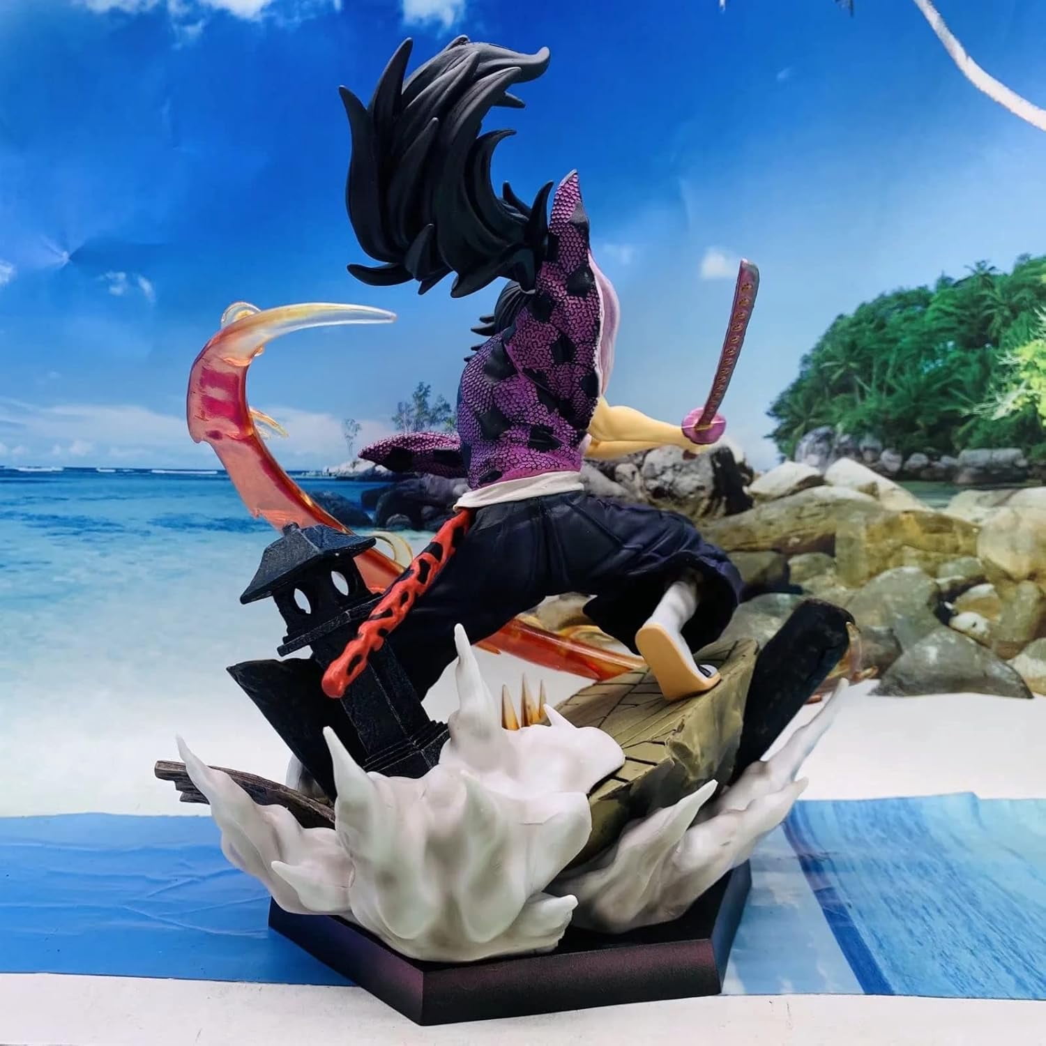 Kokushibo Figure Fighting Kokushibo Figurine 26cm/10.2inch Handmade PVC Anime Game Character Model Statue Collectible Craft Gift