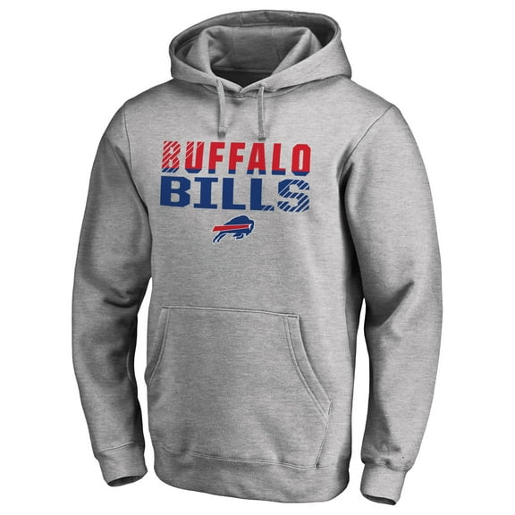 Men's Ash Buffalo Bills Iconic Collection Fade Out Pullover Hoodie