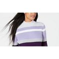 thumbnail image 2 of Karen Scott Women's Cotton Striped Sweater Purple Size Large, 2 of 3