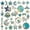 Blue, variant on 31pcs Assorted Enamel Charm Flower Moon Star Pendants DIY Bracelet Necklace-Green