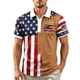 thumbnail image 4 of Men's 250 Anniversary USA T-Shirt Short Sleeve Polo Shirt 1776- Anniversary Button Up Quick Dry Top, 4 of 5