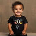 thumbnail image 2 of Olive Loves Apple 1st Birthday Rocket Astronaut Themed T-Shirts with Moon Balloon and Planets for Boys and Girls Black Shirt 12 Months, 2 of 6