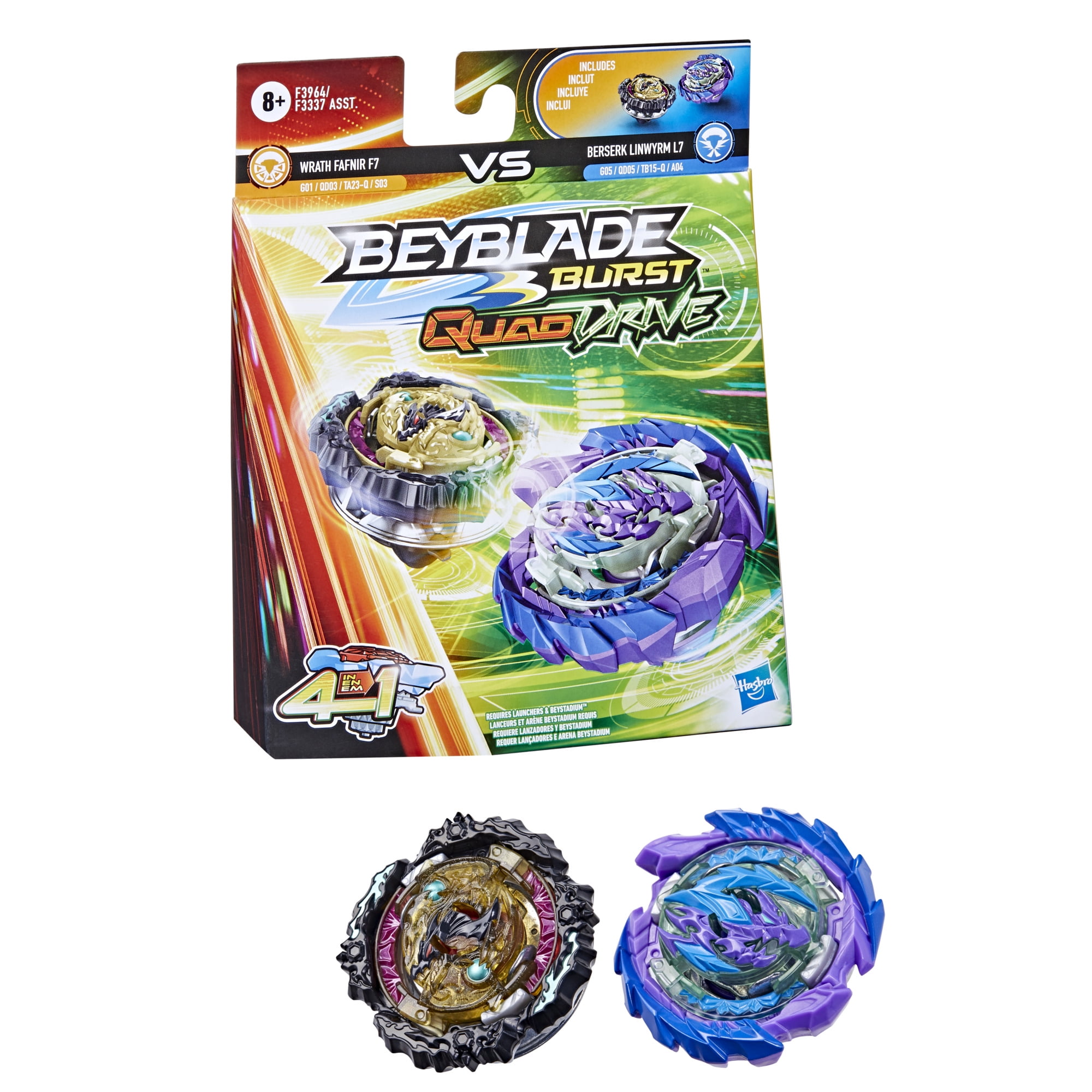 Beyblade Burst Quaddrive Wrath Fafnir and L7 Spinning Top Dual - Walmart.com