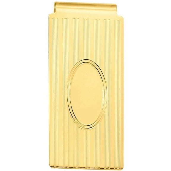 Primal Gold-plated Kelly Waters Horizontal Lines Hinged Money Clip