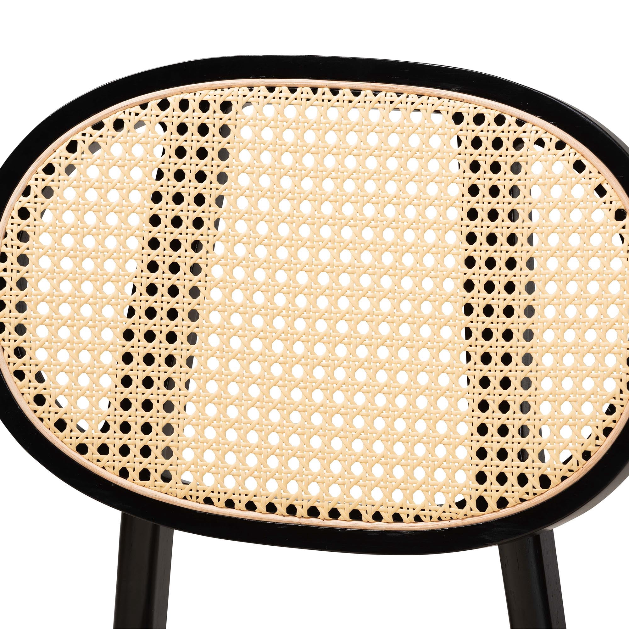 Baxton Studio Darrion Mid-Century Modern Cream Fabric and Black Finished Wood 2-Piece Dining Chair Set