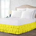 thumbnail image 2 of CCNY 21" Inch Drop Multi Ruffled Bed Skirt King Size 100% Microfiber Made Yellow Color, 2 of 6
