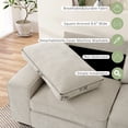 thumbnail image 5 of INGALIK 98" Sectional Sofa with Large Storage Chaise, L-Shaped Oversized Couch, Chenille Sofa 3-Seat with Removable Cushion Covers USB Type-C Ports for Living Room (Beige), 5 of 8