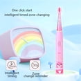 thumbnail image 4 of Cepillo de dientes eléctrico para niños con dibujos animados para niños con cabezal de repuesto ultrasónico IPX7 impermeable recargable cepillo de dientes sónico OFK, 4 of 5