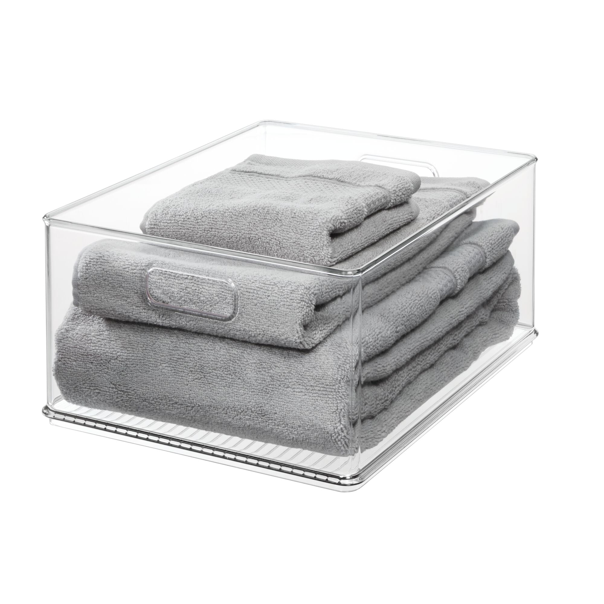 Stackable Plastic Storage Bin for Kitchen, Bathroom, or Office - Ideal for Household Storage or Organization