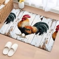 thumbnail image 3 of Vintage Rooster Front Door Rugs 2x3 ft Colorful Chicken White Wooden Broad Small Rug for Entryway Non Slip Washable Bathroom Door Mat Absorbent Floor Mat for Indoor Entrance, 3 of 9