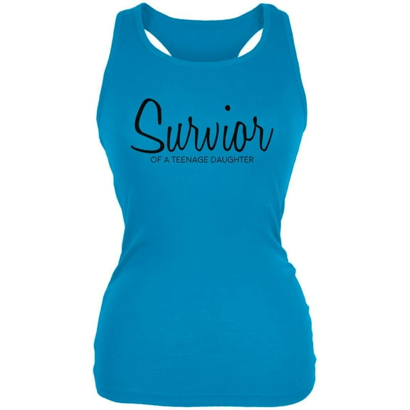 Mother's Day Survivor Of A Teenage Daughter Juniors Soft Tank Top Turquoise SM
