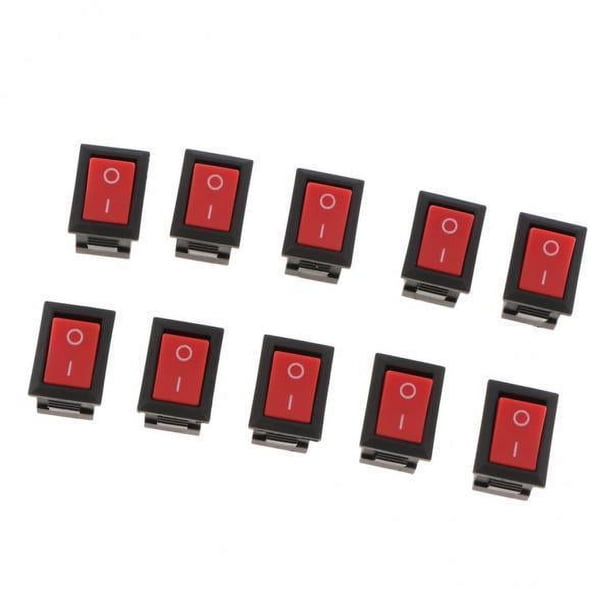 2x 10pcs 250V 6A 10A Interruptor de Encendido Y Apagado Del Eje de Balancín Del Coche 2 piezas