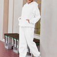 thumbnail image 3 of CILENON Clearance Sweatsuits for Women Set 2 Piece Outfits Long Sleeve Hoodie Oversized Sweatshirt Jogger Pants Casual Tracksuit Sets with Pockets (White,XXL), 3 of 5